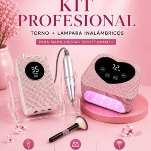 Kit Profesional Torno 35000rpm + Lampara 72W Cristal Inalámbricos + Brocha regalo